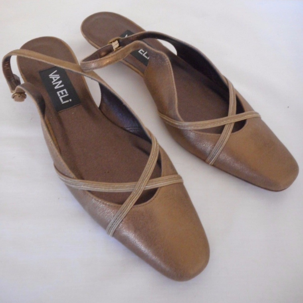 Vaneli S Narrow Heel Buckle Sling Back Shoe